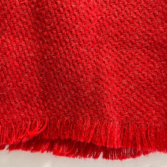 ISAAC MIZRAHI TARGET sz 14 Red Button Tweed Pleated Wool blend Wrap Skirt - Picture 4 of 11